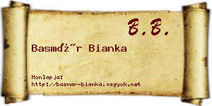Basmár Bianka névjegykártya